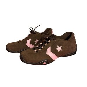 Y2K Converse Suede Sneakers 6 Brown Pink Retro Skater Tennis Shoes Indie Ballet